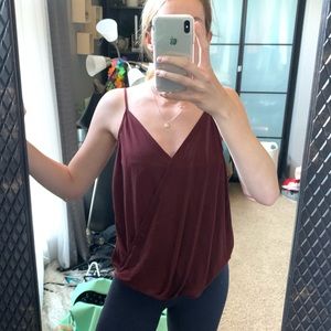 Maroon Criss Cross Top
